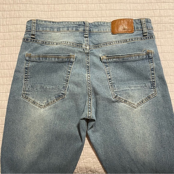 Hudson & Barrow Jeans Men's 32x31 Slim Stretch Blue Denim Whiskered Pants - Picture 8 of 9